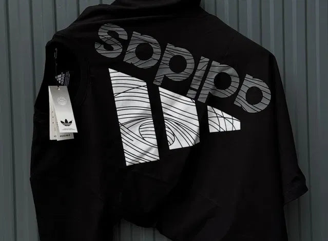 Unisex Black “sopipo” Graphic Print Oversized T-Shirt
