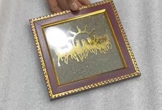HEALING ZONE 7 Horses on Raw Pyrite Frame - amazino