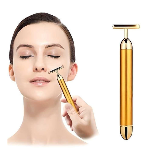 24K Gold Energy Beauty Bar Electric Facial Massage Roller - amazino