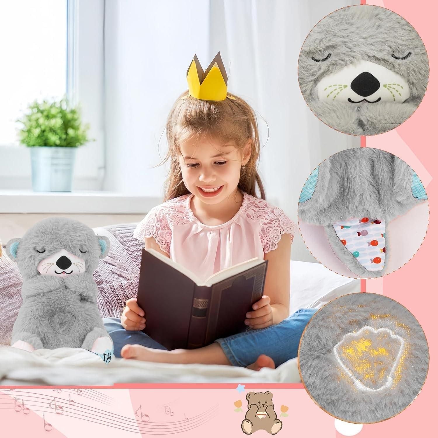 Breathing Teddy Bear with Soothing Music, Comfort Plush - amazino