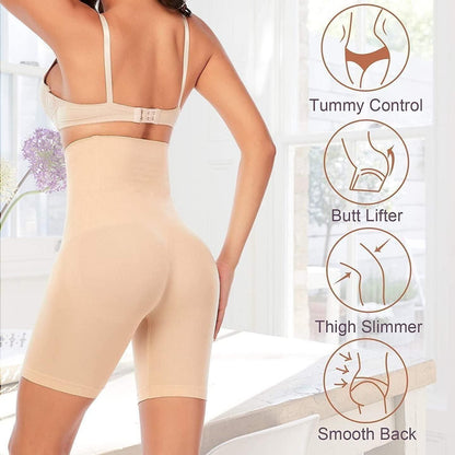 4-in-1 Shaper - Quick Slim Shape Wear Tummy, Back, Thighs, Hips - Black/Efffective Seamless Tummy Tucker - amazino